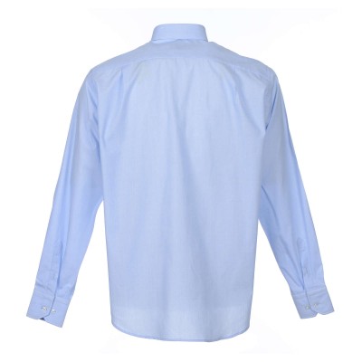 CAMICIA TINTA UNITA MISTO COT. MAN. LUNG. CELESTE TG. 45