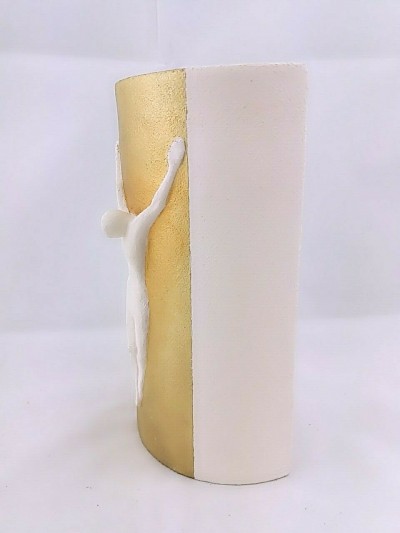 Tegola in ceramica crocifisso h18 cm