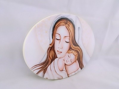 Quadro ovale infinito amore in legno laccato 27x21 cm