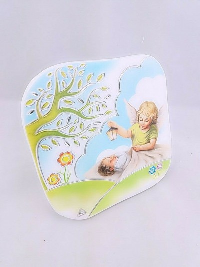 Quadretto angelo custode 10,5x10 cm