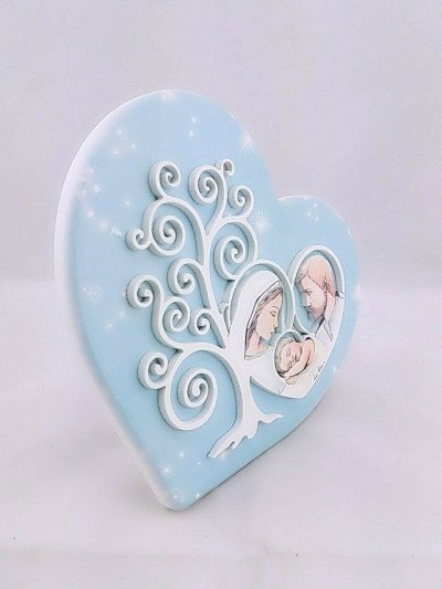 Quadro Estego cuore sacra famiglia 15x14 cm