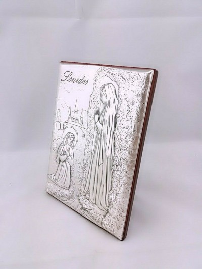 QUADRO LEGNO ARGENTO MAD.LOURDES