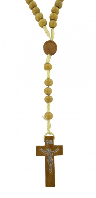 ROSARIO LEGNO CON MOSCHETTONE
