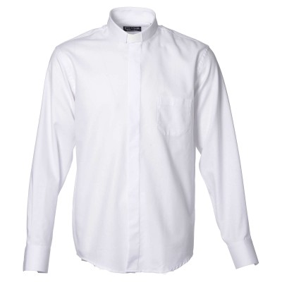 CAMICIA TINTA UNITA MISTO COTONE MAN. LUNG. BIANCA TG. 42